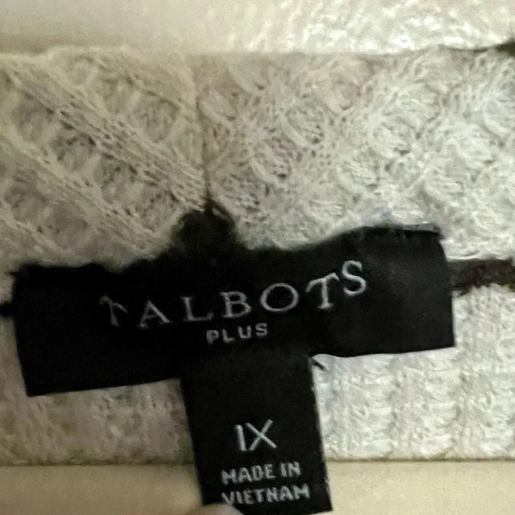 Talbots Raglan Waffle Knit Cowlneck Top‎ Stripes Plus Size 1X - Picture 8 of 9